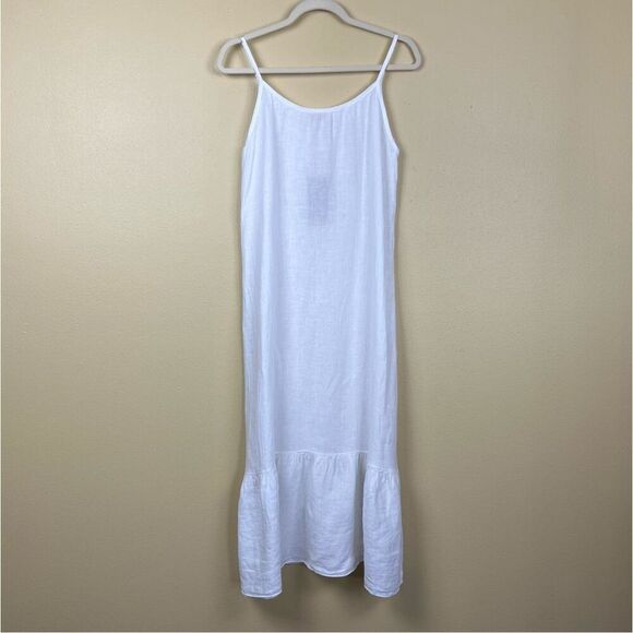NWT Bellambia Dress Maxi Beach Coverups White 100% Linen Size S - Picture 1 of 4